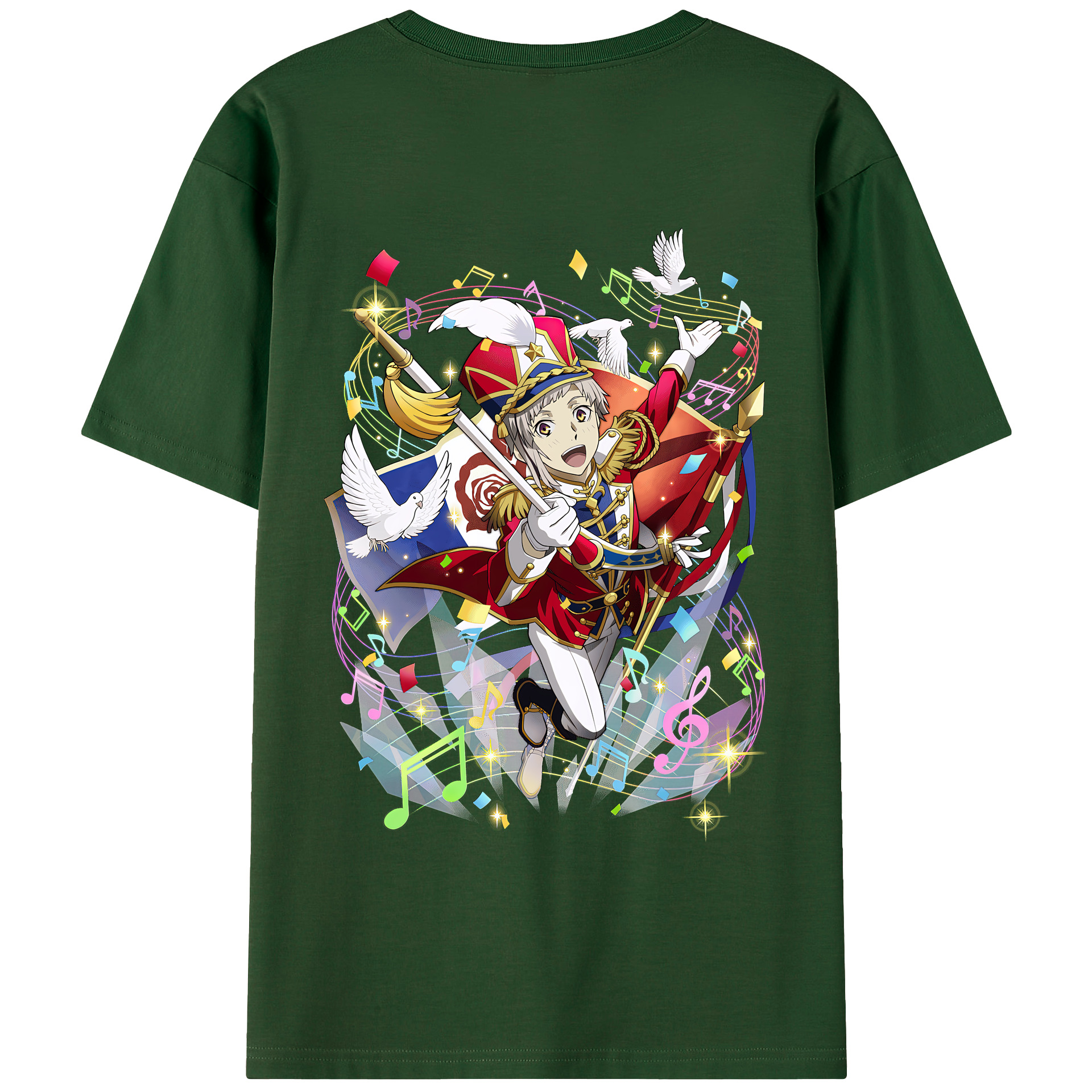 （画像用） 文豪ストレイドッグス Bungo Stray Dogs 綿100％半袖Tシャツ（背面プリント）